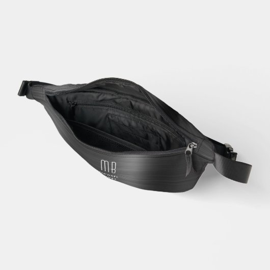 Modern Monogram zwart Heuptasje (Open)