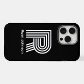 Modern Monogram Zwart iPhone Hoesje (Achterkant horizontaal)