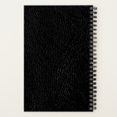 Modern Monogram Zwart Leren Spiraal Notebook Notitieboek (Achterkant)