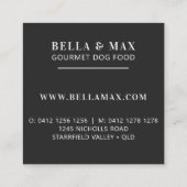 Modern Monogram Zwart op Black Dog Bone Pattern Vierkante Visitekaartje (Achterkant)