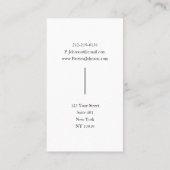 Modern Monogram Zwart Professioneel Visitekaartje (Achterkant)