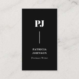 Modern Monogram Zwart Professioneel Visitekaartje