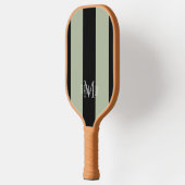 Modern Monogram Zwart | Saliegroen Streep Pickleball Paddle (Links)