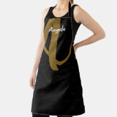 Modern Monogram zwart Schort (Insitu)