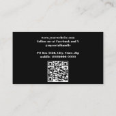 Modern Monogram zwart Visitekaartje (Achterkant)