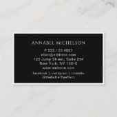 Modern, Monogram, Zwart Visitekaartje (Achterkant)