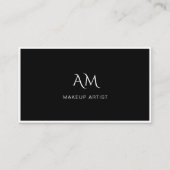 Modern, Monogram, Zwart Visitekaartje (Voorkant)