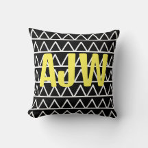 Modern Monogram Zwart-wit Geometrisch