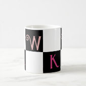 Modern Monogram zwart-wit Koffiemok (Center)
