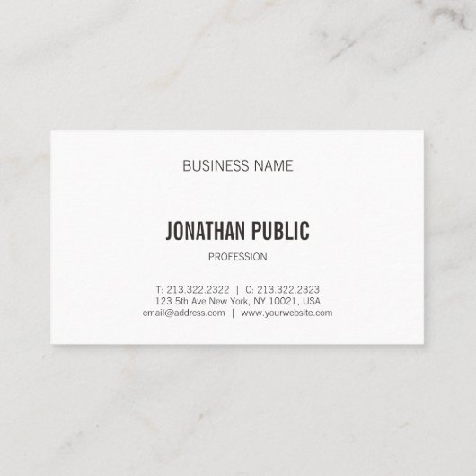 Modern Monogram Zwart Wit Minimalistische Sjabloon Visitekaartje (Achterkant)