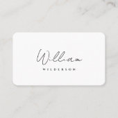 Modern Monogram Zwart-wit Naamschrift QR Visitekaartje (Voorkant)