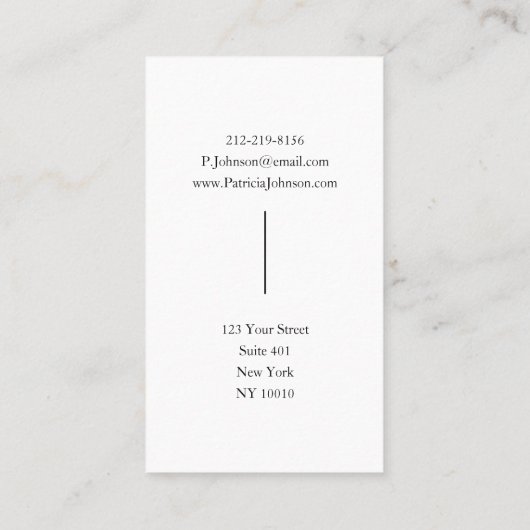 Modern Monogram Zwart-wit Professioneel Visitekaartje (Achterkant)