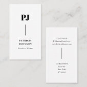Modern Monogram Zwart-wit Professioneel Visitekaartje (Voorkant / Achterkant)