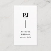 Modern Monogram Zwart-wit Professioneel Visitekaartje (Voorkant)