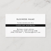 Modern Monogram Zwart-wit Professioneel Visitekaartje (Achterkant)