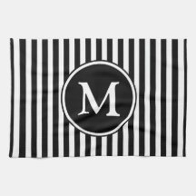 Modern Monogram zwart-wit strepen