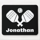Modern monogram zwart-wit trendy Pickleball Muismat (Voorkant)