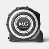 Modern Monogram Zwart Wit Verjaardag Vader Rolmaat (Voorkant)