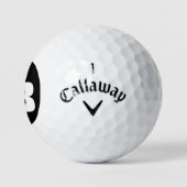 Modern Monogram Zwart-wit Vette Initialen Golfballen (Logo)