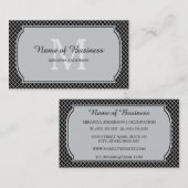 Modern monogram zwart wit viervoetig met naam visitekaartje (Voorkant / Achterkant)