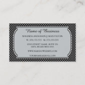 Modern monogram zwart wit viervoetig met naam visitekaartje (Achterkant)