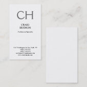 Modern Monogram zwart-wit Visitekaartje (Voorkant / Achterkant)