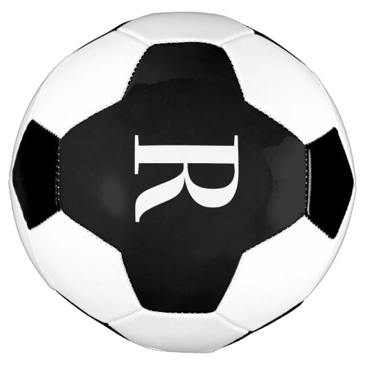Modern Monogram zwart-wit Voetbal (Gedraaid)