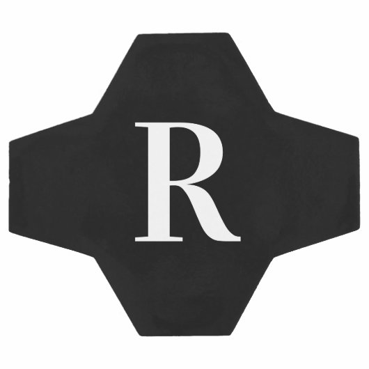 Modern Monogram zwart-wit Voetbal (Enkel)