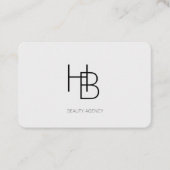 Modern, Monogramm, grau Visitenkarte Visitekaartje (Voorkant)