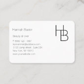 Modern, Monogramm, grau Visitenkarte Visitekaartje (Achterkant)