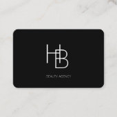 Modern, Monogramm, schwarz Visitenkarte Visitekaartje (Voorkant)