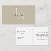 Modern Monogramm Visitekaartje (Voorkant / Achterkant)