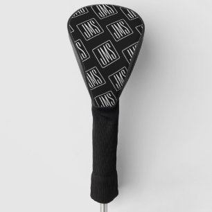 Modern monogrammatisch patroon Zwart & Wit Golfheadcover