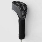 Modern monogrammatisch patroon | Zwart & Wit Golfheadcover (Schuin)