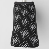 Modern monogrammatisch patroon | Zwart & Wit Golfheadcover (Draai 90)