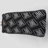 Modern monogrammatisch patroon | Zwart & Wit Golfheadcover (Voorkant)