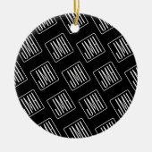 Modern monogrammatisch patroon | Zwart & Wit Keramisch Ornament (Voorkant)