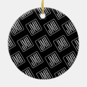 Modern monogrammatisch patroon | Zwart & Wit Keramisch Ornament (Achterkant)