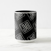 Modern monogrammatisch patroon | Zwart & Wit Mok (Midden)