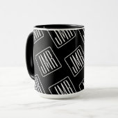 Modern monogrammatisch patroon | Zwart & Wit Mok (Voorkant links)