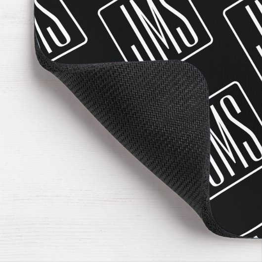 Modern monogrammatisch patroon | Zwart & Wit Muismat (Hoek)