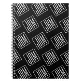 Modern monogrammatisch patroon | Zwart & Wit Notitieboek (Voorkant)