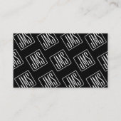 Modern monogrammatisch patroon | Zwart & Wit Visitekaartje (Voorkant)