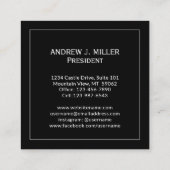 Modern Monogrammed Architecture Column Pet Square Vierkante Visitekaartje (Achterkant)