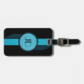 Modern Monogrammed Bagagelabel (Voorkant horizontaal)