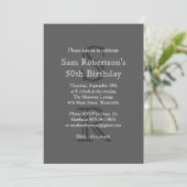 Modern Monogrammed Birthday Invitation (grijs) Kaart (Staand voorkant)