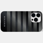 Modern Monogrammed Black en Grey Case-Mate iPhone Case (Achterkant (horizontaal))