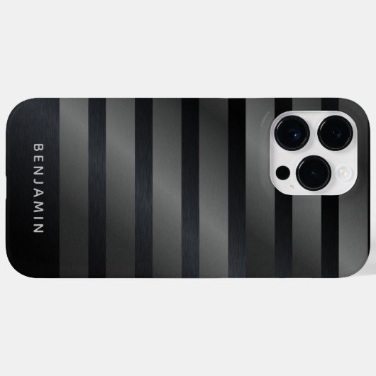 Modern Monogrammed Black en Grey Case-Mate iPhone Case (Achterkant (horizontaal))