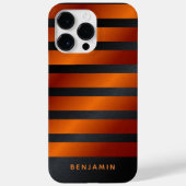 Modern Monogrammed Black en Oranje Case-Mate iPhone Case (Achterkant)