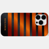 Modern Monogrammed Black en Oranje Case-Mate iPhone Case (Achterkant (horizontaal))